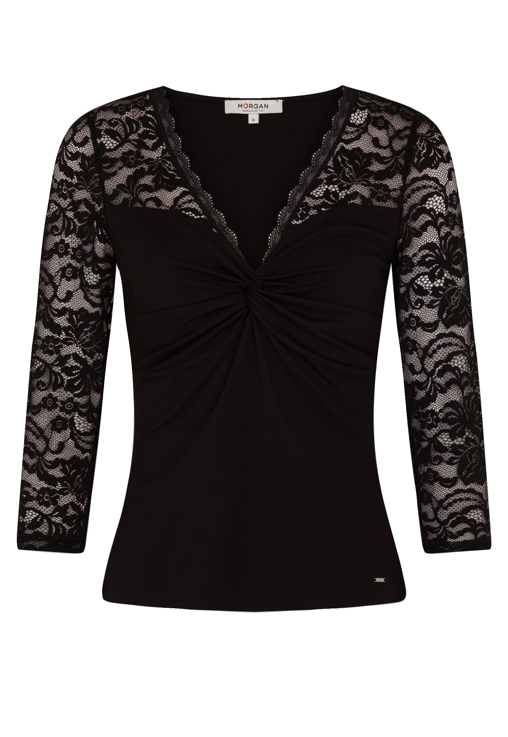 T-shirt Noir Femme Phildar Taille XL - Manches Ballon 3/4, 70% Coton, Occasion