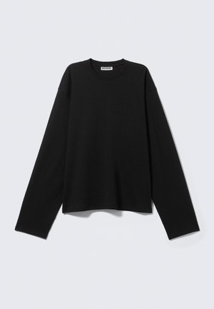 Weekday LONG SLEEVED BOXY  - Μπλούζα με μακριά μανίκια - black dark