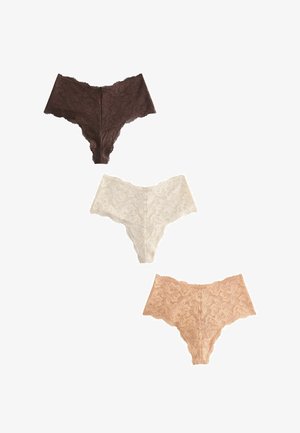 Next, HIGH WAIST HIGH LEG FIT - ALL OVER LACE KNICKERS 3 PACK - Aluspüksid - peach pink