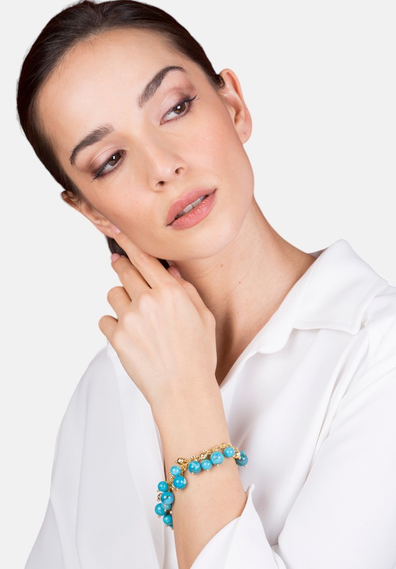 Etrusca Gioielli CAPRI FACETED NATURAL - Bracciale - turquoise
