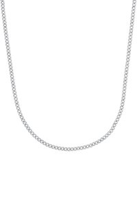 Collana in argento con un design a link ovale lucido e una finitura levigata, caratterizzata da una texture uniforme in tutta la sua lunghezza.