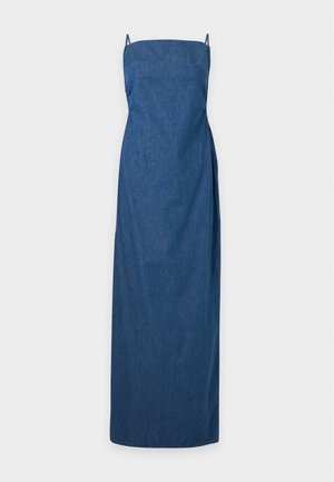 Topshop, RUCHED BACKLESS DRESS  - Τζιν φόρεμα - dark blue denim