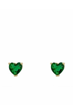 ASSCHER CUT HEART STUD EMERALD - Ohrringe - green