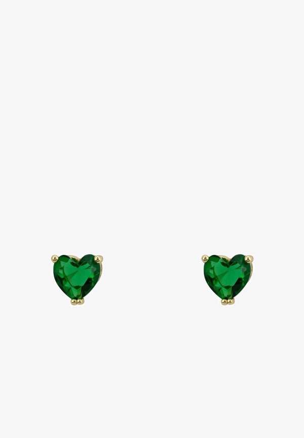 ASSCHER CUT HEART STUD EMERALD - Earrings3