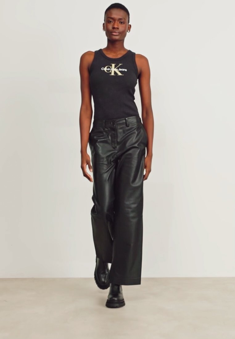 Calvin Klein Jeans ARCHIVAL MONOLOGO RIB TANK - Top - black