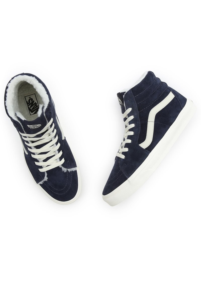 vans high tops black and blue
