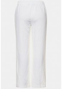 Vita linbyxor med elastisk midja, rak bendesign och minimala sömmar. Lätt textur och andningsbart tyg.