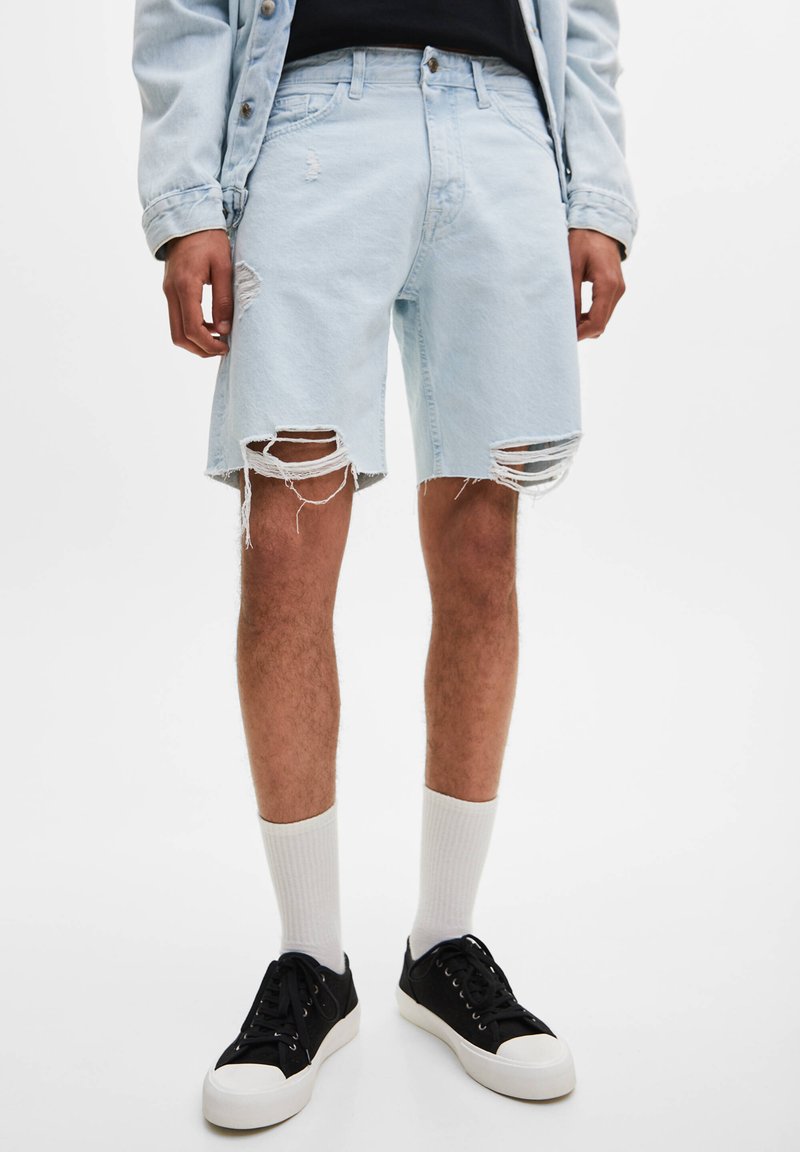 Herren Skinny Fit | PULL&BEAR Jeans Shorts stone blue denim/stone-blue denim - VK17933 Herren Skinny Fit | PULL&BEAR Jeans Shorts stone blue denim/stone-blue denim - VK17933