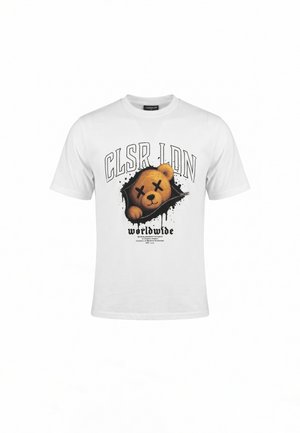 CLOSURE London, ZIPPER TEDDY TEE - Μπλουζάκι με στάμπα - white