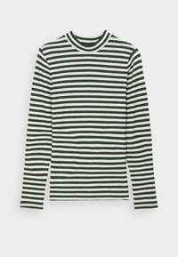 Langarmshirt in dunkelgrün mit weißen Streifen. Aus weichem Stoff gefertigt, mit Rundhalsausschnitt und taillierter Silhouette.
