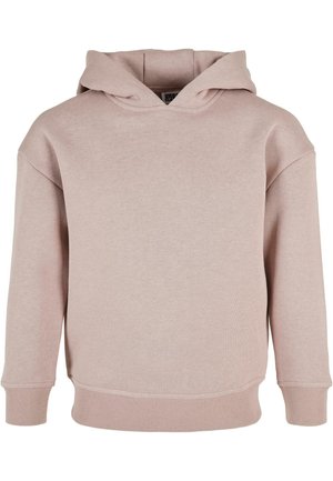 Felpa rosa polveroso realizzata in morbido tessuto misto cotone. Presenta un cappuccio con coulisse, maniche lunghe e polsini a costine. Design semplice senza modelli.
