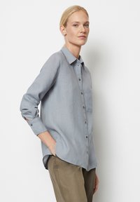 Marc O'Polo - EASY SHAPED LONG SLEEVE CHEST POCKET - Overhemdblouse - nordic sea Miniatuurafbeelding 1