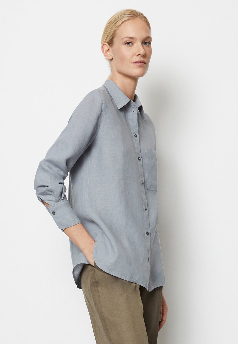 Marc O'Polo - EASY SHAPED LONG SLEEVE CHEST POCKET - Skjorte - nordic sea, Forstørre