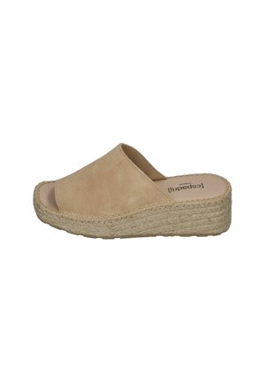 Heeled mules - beige