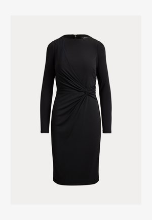 Lauren Ralph Lauren, TWIST-FRONT JERSEY BOATNECK DRESS - Vestito di maglina - black