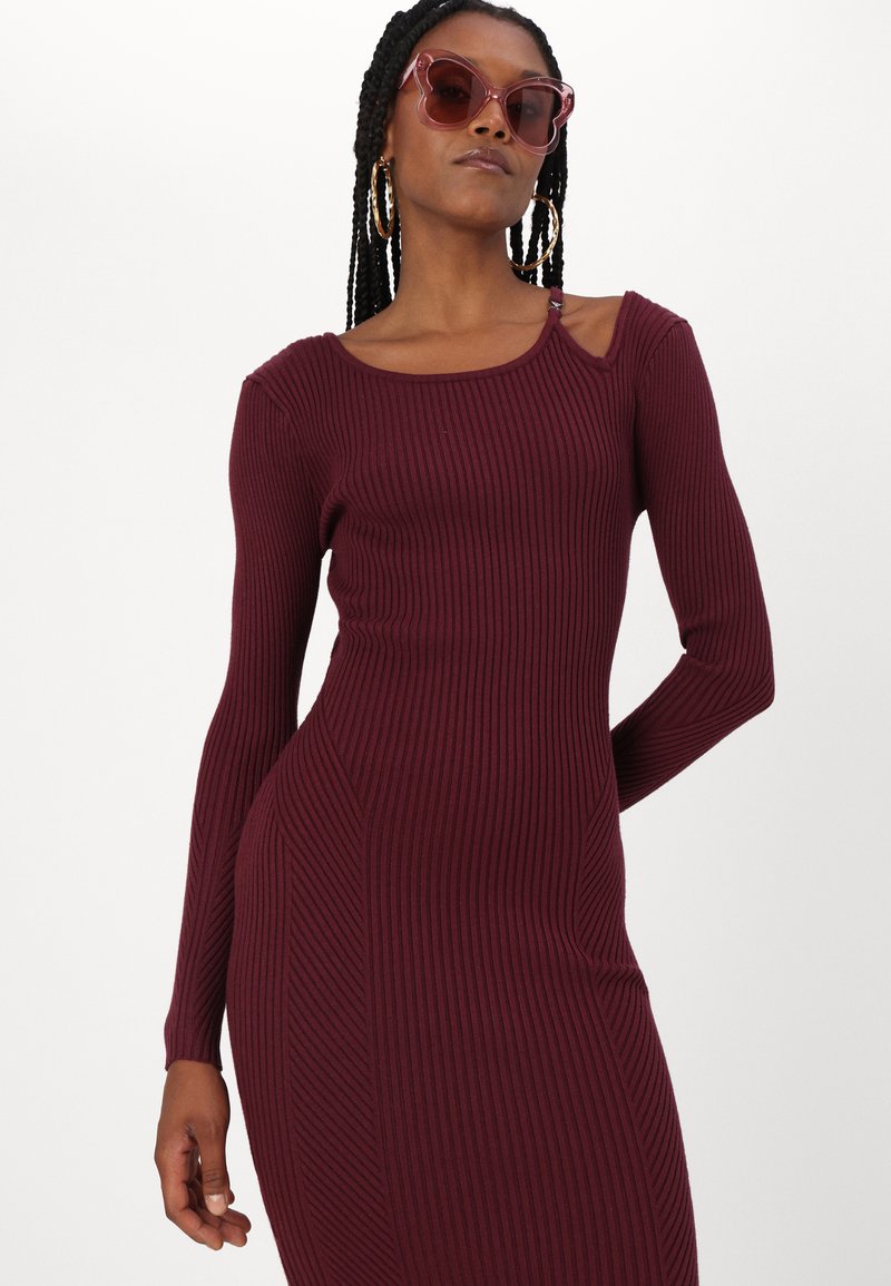 guess burgundy dress Guess Womens Burgundy Wrap Style Dress Floral Large NWT