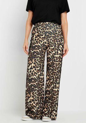 Long Tall Sally LEOPARD PRINT WIDE LEG  - Trousers - brown