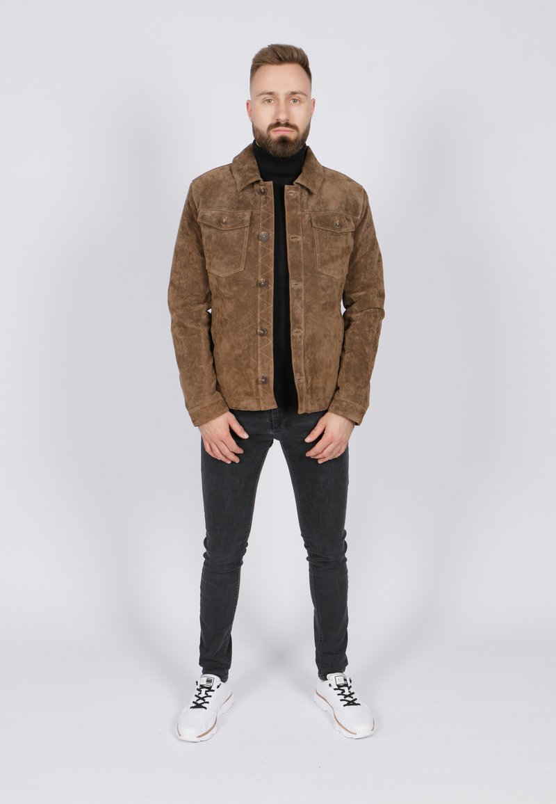 Freaky Nation FORT GREELY - Leren jas - camel