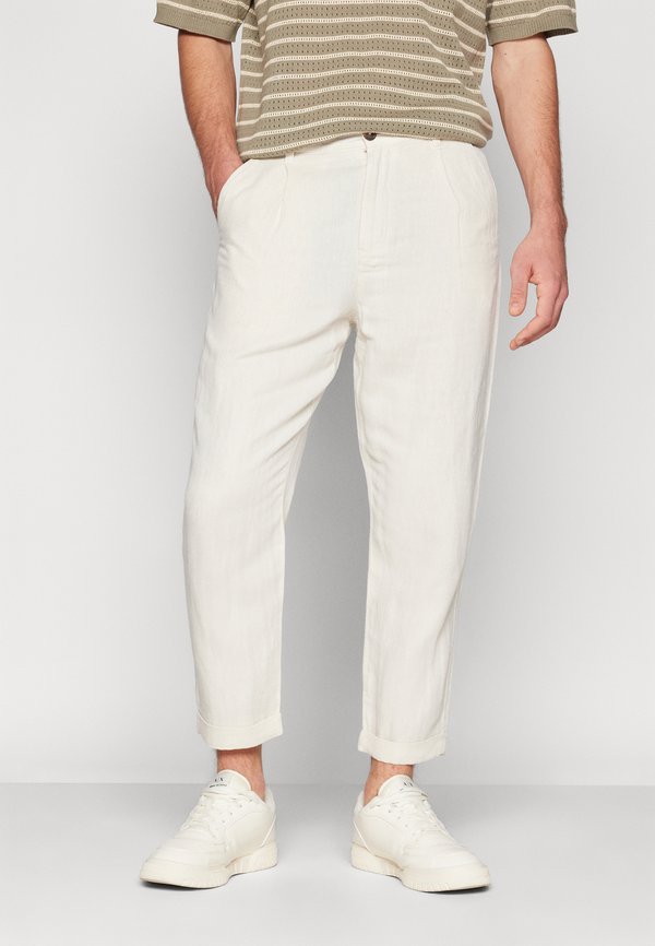RELAXED CROP RON PANT - Trousers - oatmeal/egret