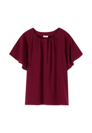 Oltre, BLUSA CON DRAPPEGGIO - Blusa - bordeaux