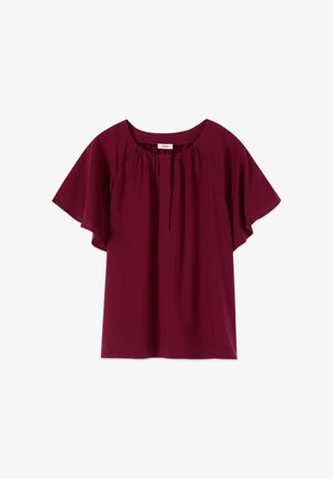 Oltre, BLUSA CON DRAPPEGGIO - Bluse - bordeaux