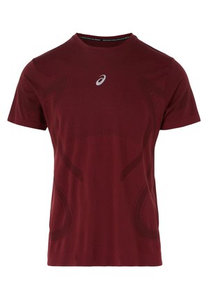 ASICS ROAD SEAMLESS SS  - Print T-shirt - dark red planet
