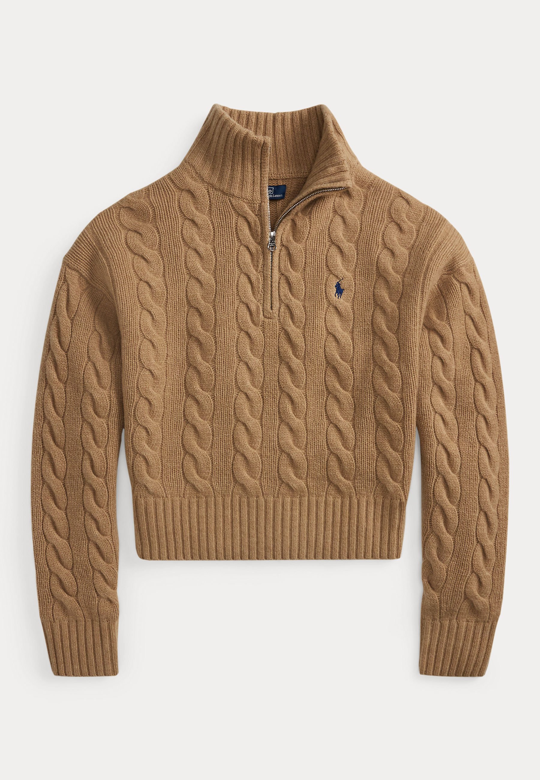 Polo Ralph Lauren CABLE WOOL-CASHMERE HALF-ZIP SWEATER - Jumper