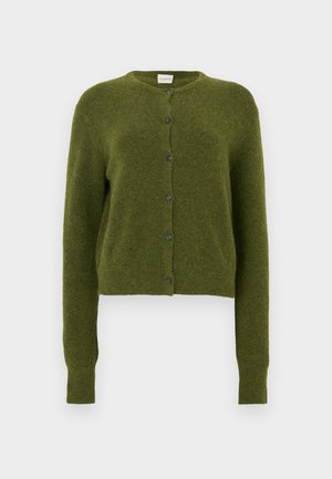 CREW NECK CARDIGAN - Cardigan - deep olive