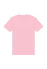 Kortärmad T-shirt i mjuk rosa bomull, med rund halsringning. Bakdelen är enkel utan mönster eller designer.