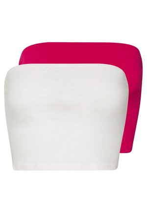 BANDEAU CROP TUBE 2 PACK - Topper - white/cerise pink