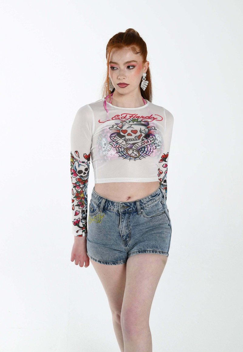 Ed Hardy LOVE-KILLS-SLOWLY LONG SLEEVED - Langærmet T-shirt - bright white