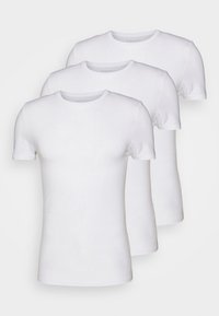 3 PACK BASIC MUSCLE FIT T SHIRT - Basic T-shirt - white