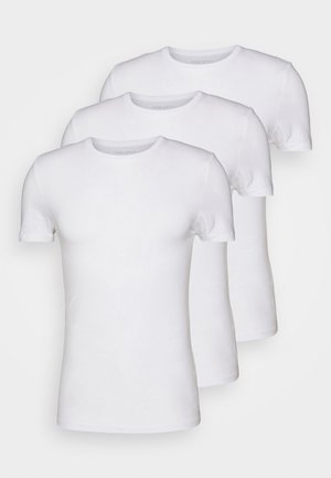 Pier One 3 PACK BASIC MUSCLE FIT T SHIRT - Basic T-shirt - white