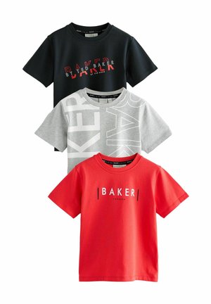 REGULAR FIT - GRAPHIC 3 PACK - Nyomott mintás póló - red grey black