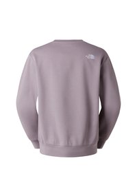 Lichtpaarse sweater van een katoenmix, met lange mouwen, een geribde zoom en een klein wit logo op de bovenrug.