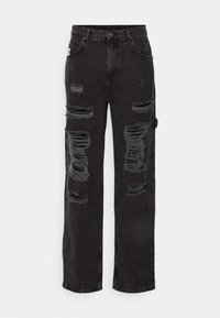 RETRO BAGGY WORKWEAR HEAVY DISTRESSED DENIM
 - Jean boyfriend - black