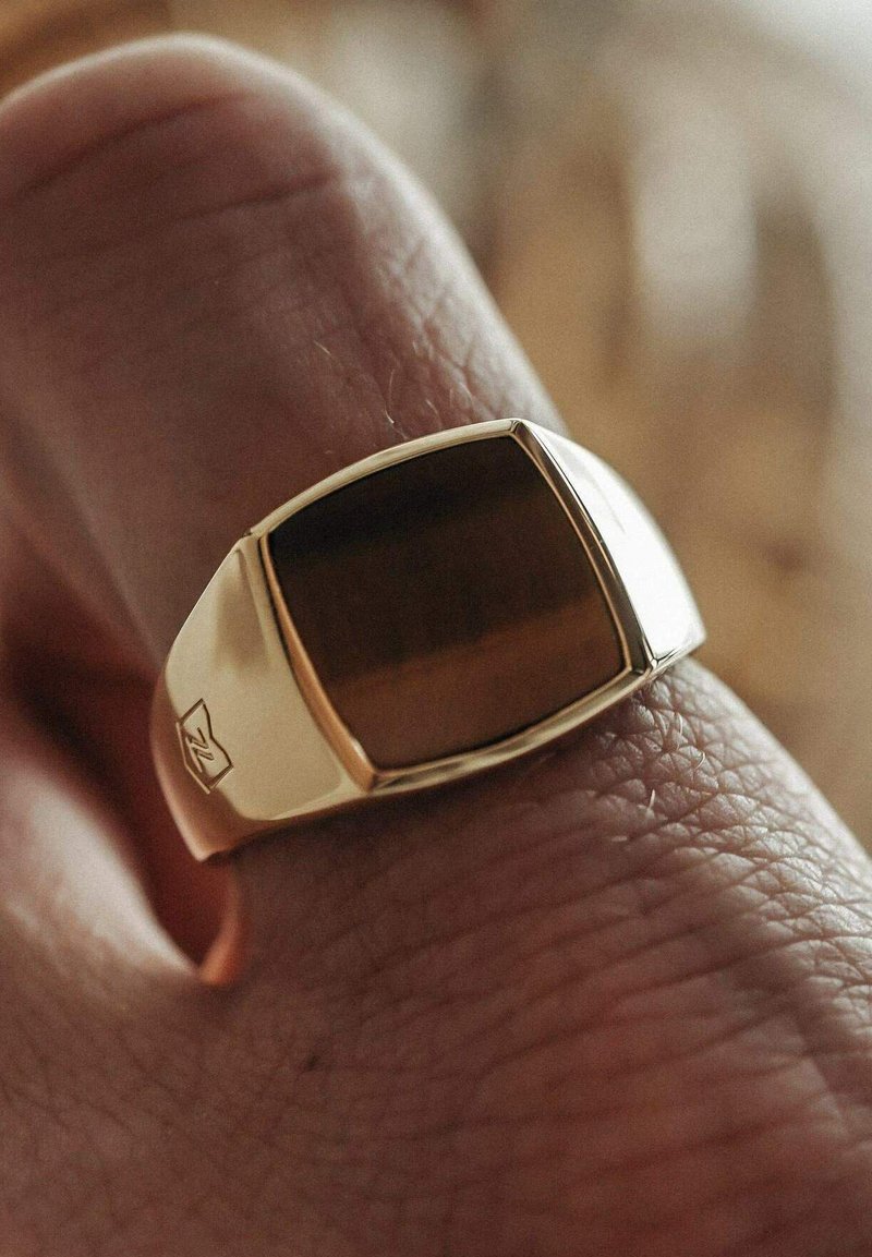 Herren Halsketten | Sprezzi Fashion HERREN GOLD SIEGELRING 925 TIGERAUGE STEIN ECKIG Ring gold/goldfarben - VY30172 Herren Halsketten | Sprezzi Fashion HERREN GOLD SIEGELRING 925 TIGERAUGE STEIN ECKIG Ring gold/goldfarben - VY30172