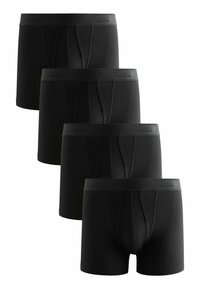 Schwarze Boxer-Shorts mit einem weichen Bund. Hergestellt aus einem Baumwollmix, mit flachen Nähten und einem klassischen Design. Im Vierer-Pack.