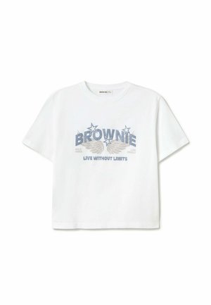 Brownie, CAMISETA PRINT GLITTER ALAS - Camiseta estampada - blanco