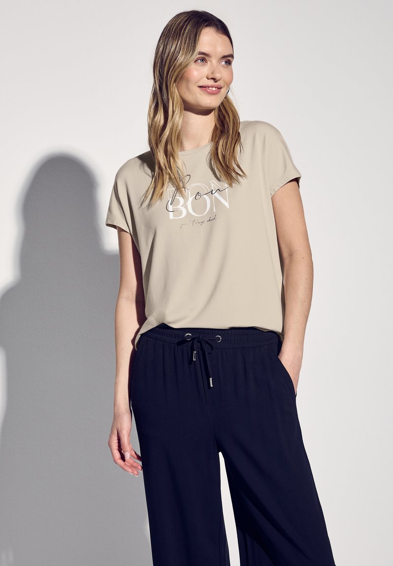 Street One - MIT WORDING - Print T-shirt - beige, Enlarge