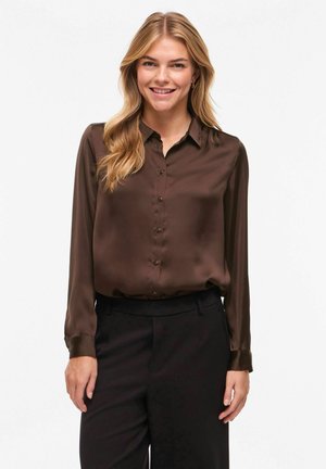 VISOFIE LANGARM - Skjortebluse - coffee bean