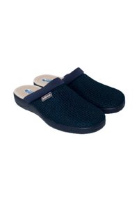 Zapatos negros type slip-on de malla con plantilla acolchada, punta redondeada y suela de goma, que cuentan con una banda de tela suave alrededor de la abertura.
