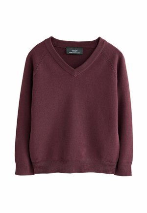 V-NECK REGULAR FIT - Jersey de punto - burgundy red