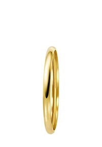 Gold ring with a smooth, polished finish. Features a classic, rounded band shape with a uniform width and shiny surface.