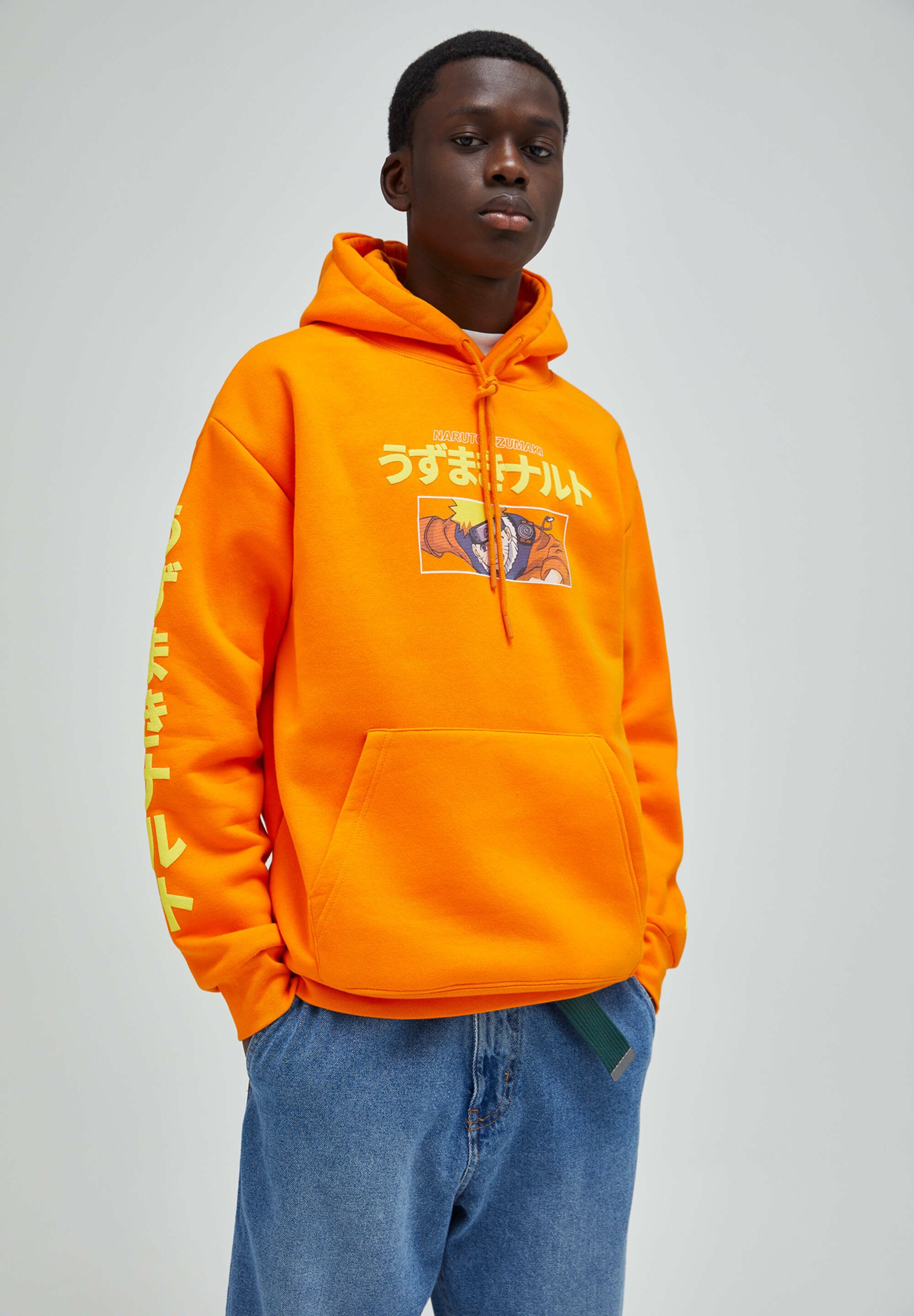 pull and bear orange sweatshirt