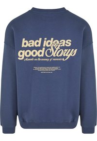 Another Cotton Lab BAD IDEAS GOOD STORYS OVERSIZE - Bluză de molton - blue