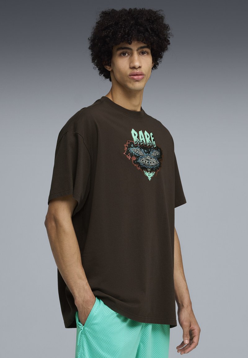 Puma MELO WORLD OVERSIZED T-SHIRT - Triko s potiskem - crystal black