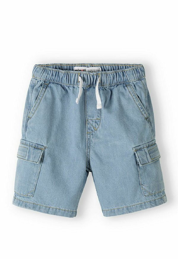 CARGO POCKETS AND ELASTIC WAIST - Jeans Shorts