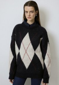 DIAMOND PATTERNED - Pulover - Navy blue