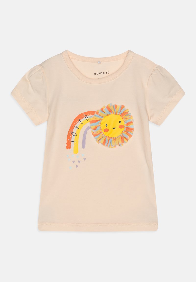 name it T-shirt print donkerroze